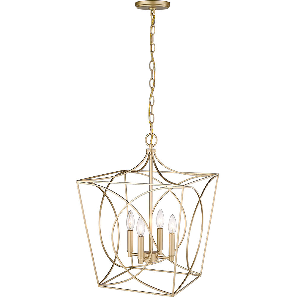 Tracy 4 Light 16 inch Painted Modern Gold Pendant Ceiling Light